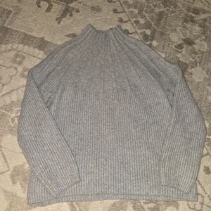 Nine West Women's Heather Gray Ribbed Turtleneck Sweater